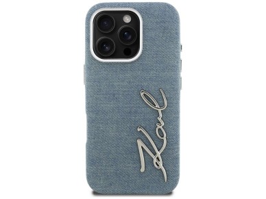 Capa para iPhone 16 Pro Max com o logotipo da coleção Karl Lagerfeld FW Jeans - Azul Capa para iPhone 16 Pro Max com o logotipo da coleção Karl Lagerfeld FW Jeans - Azul