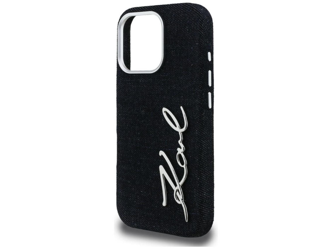 Karl Lagerfeld FW Jeans Signature Logo iPhone 16 Pro Case - Black