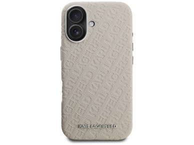 Karl Lagerfeld FW Stamped Karl MagSafe iPhone 16 Case - Beige Karl Lagerfeld FW Stamped Karl MagSafe iPhone 16 Case - Beige