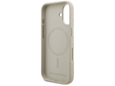 Karl Lagerfeld FW Stamped Karl MagSafe iPhone 16 Case - Beige Karl Lagerfeld FW Stamped Karl MagSafe iPhone 16 Case - Beige