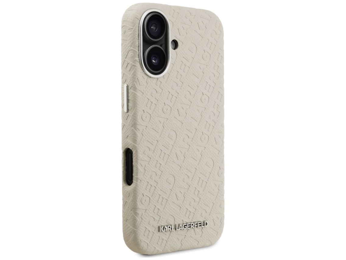 Capa Karl Lagerfeld FW Stamped Karl MagSafe para iPhone 16 - Bege