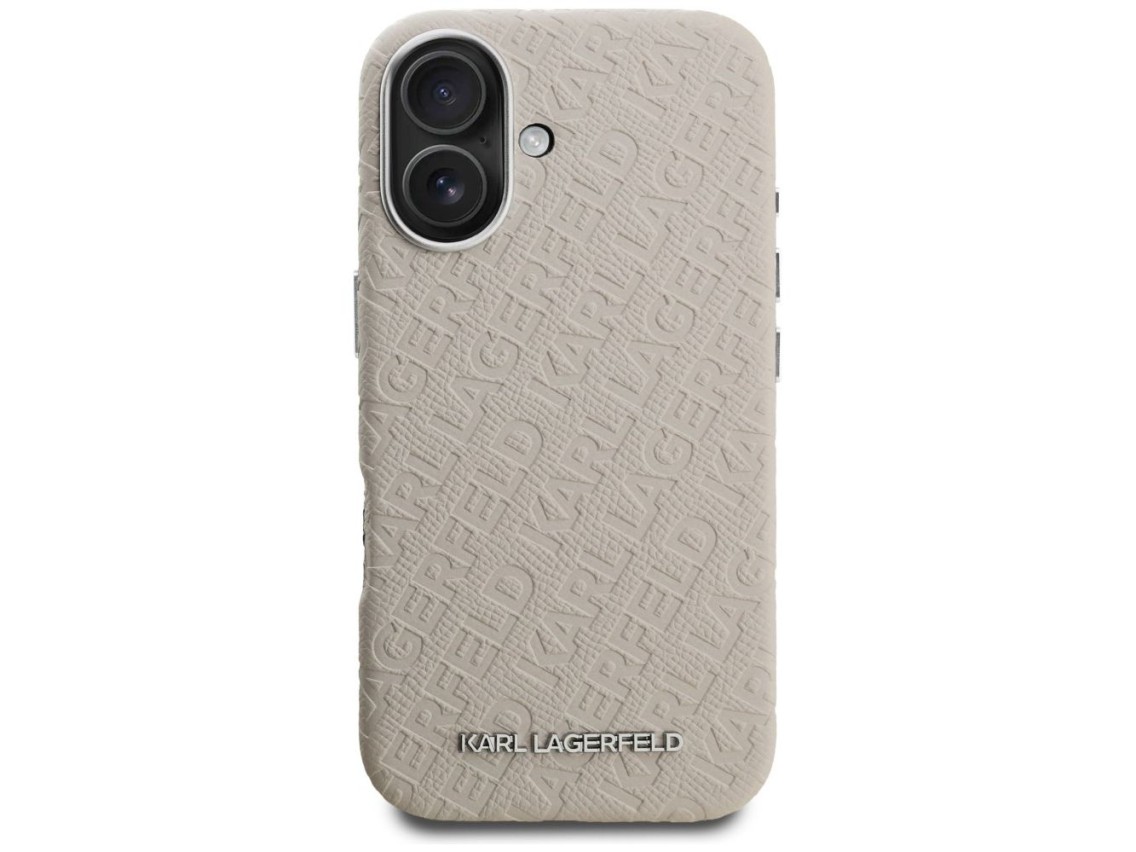 Funda Karl Lagerfeld FW estampada para iPhone 16 MagSafe - Beige