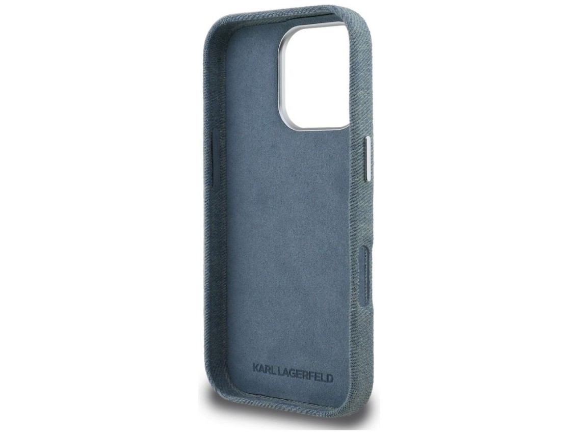 Karl Lagerfeld FW Jeans Signature Logo iPhone 16 Pro Max Case - Blue