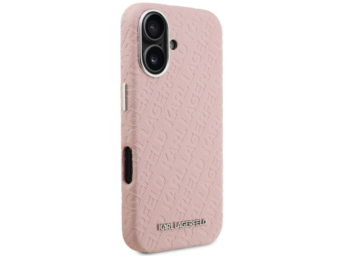 Karl Lagerfeld FW Stamped Karl MagSafe iPhone 16 Case - Pink