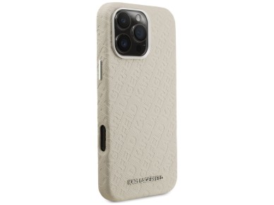 Karl Lagerfeld FW Stamped Karl MagSafe Case for iPhone 16 Pro Max - Beige