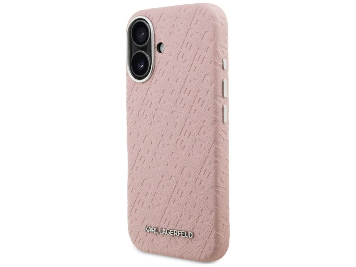 Karl Lagerfeld FW Stamped Karl MagSafe iPhone 16 Case - Pink
