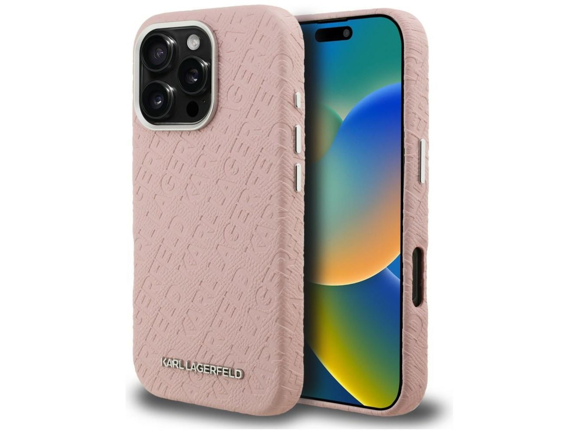 Funda Karl Lagerfeld FW estampada con el logo de Karl MagSafe para iPhone 16 Pro Max - Rosa