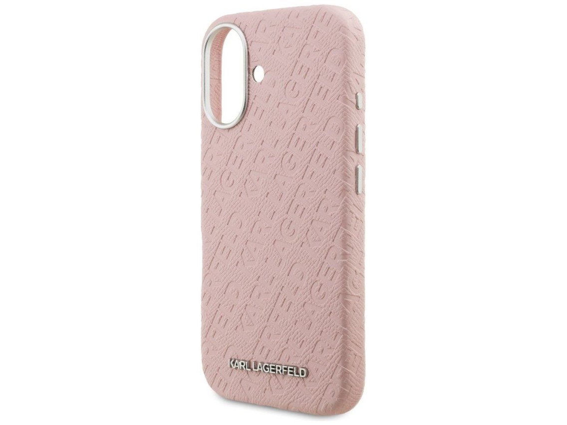 Karl Lagerfeld FW Stamped Karl MagSafe iPhone 16 Case - Pink