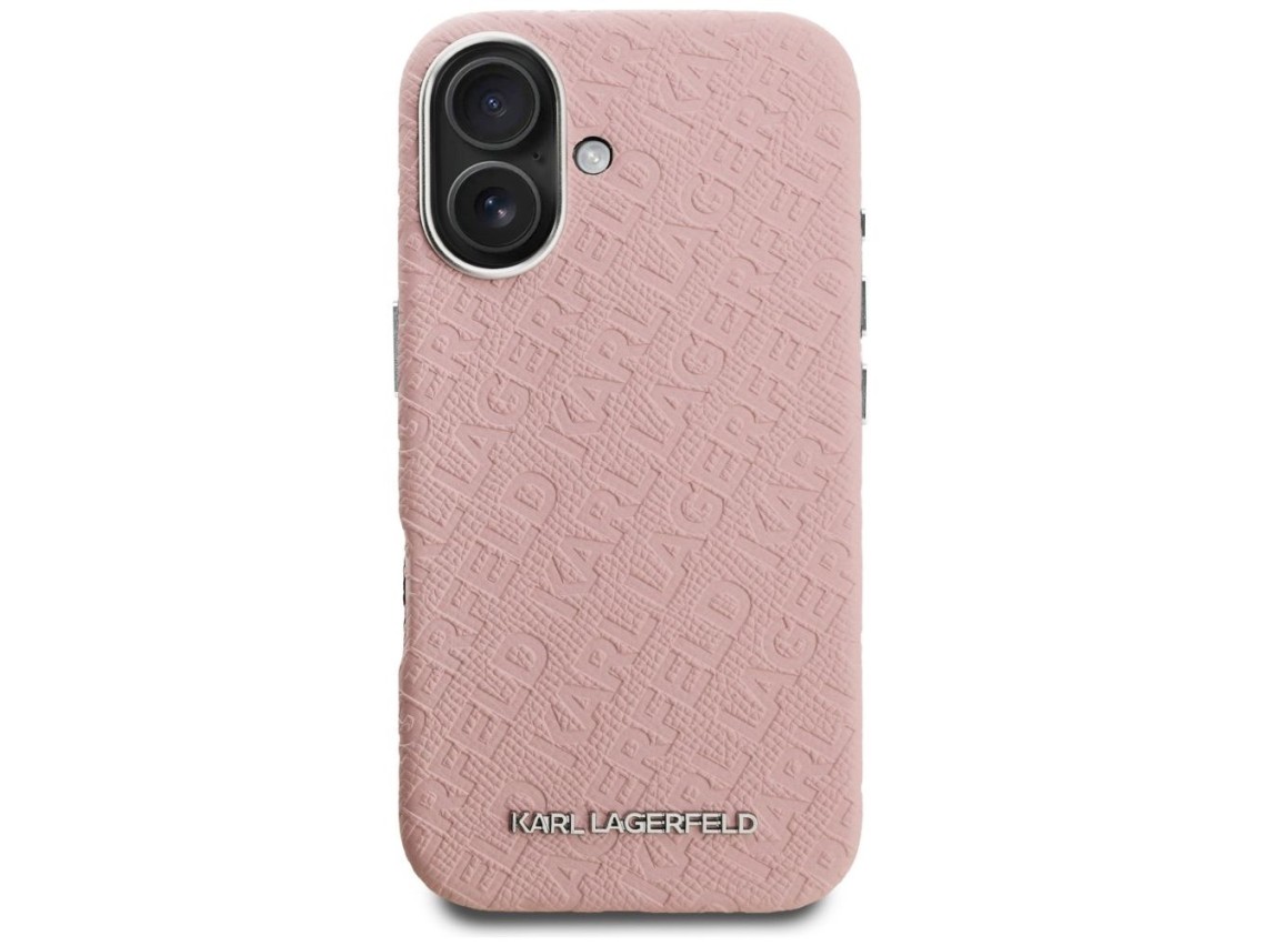 Karl Lagerfeld FW Stamped Karl MagSafe iPhone 16 Case - Pink