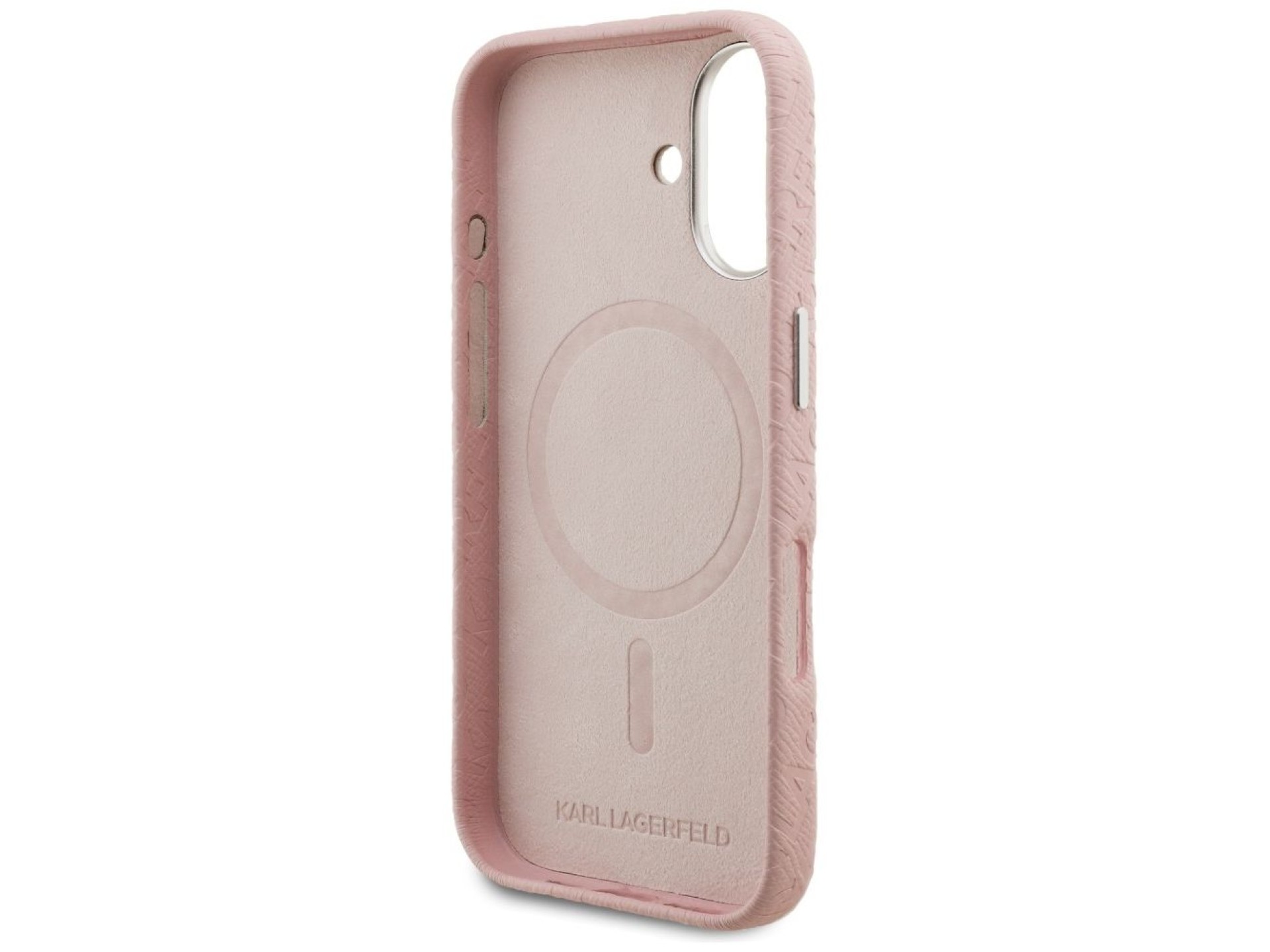 Karl Lagerfeld FW Stamped Karl MagSafe iPhone 16 Case - Pink