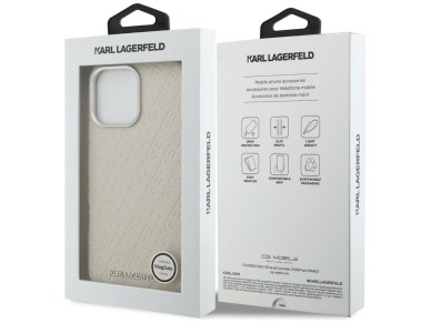 Karl Lagerfeld FW Stamped Karl MagSafe Case for iPhone 16 Pro Max - Beige