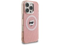 Capa MagSafe Karl Lagerfeld IML Choupette Head Logo para iPhone 16 Pro Max - Rosa