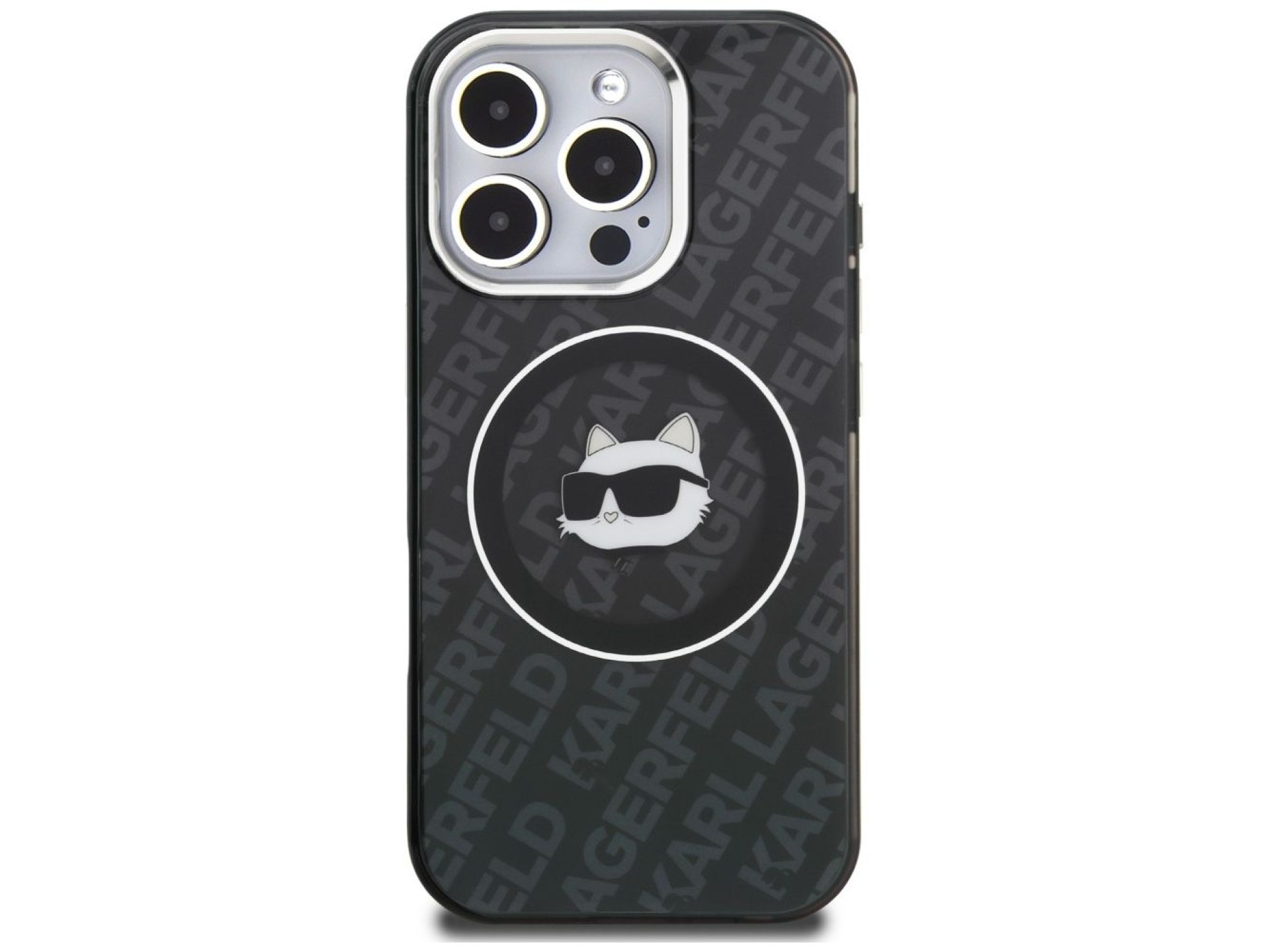 Karl Lagerfeld IML Choupette Head Logo MagSafe Case for iPhone 16 Pro - Black