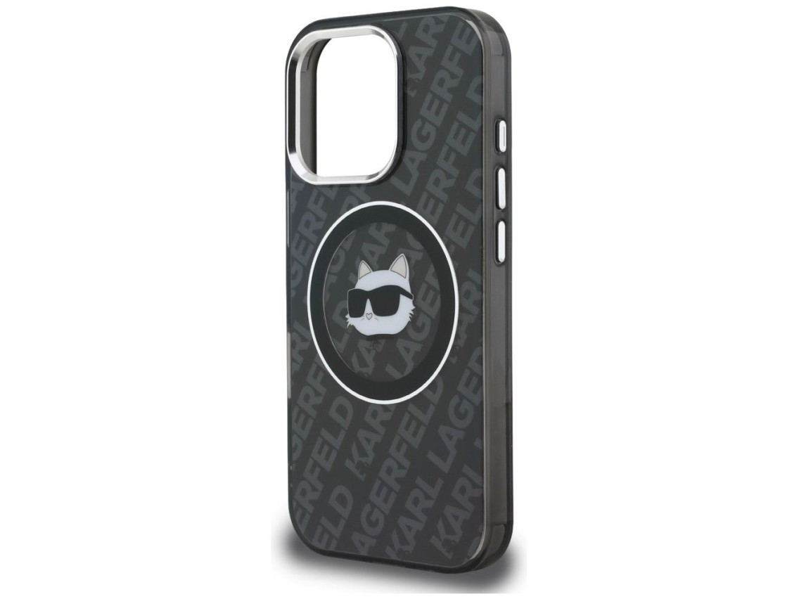 Karl Lagerfeld IML Choupette Head Logo MagSafe Case for iPhone 16 Pro - Black