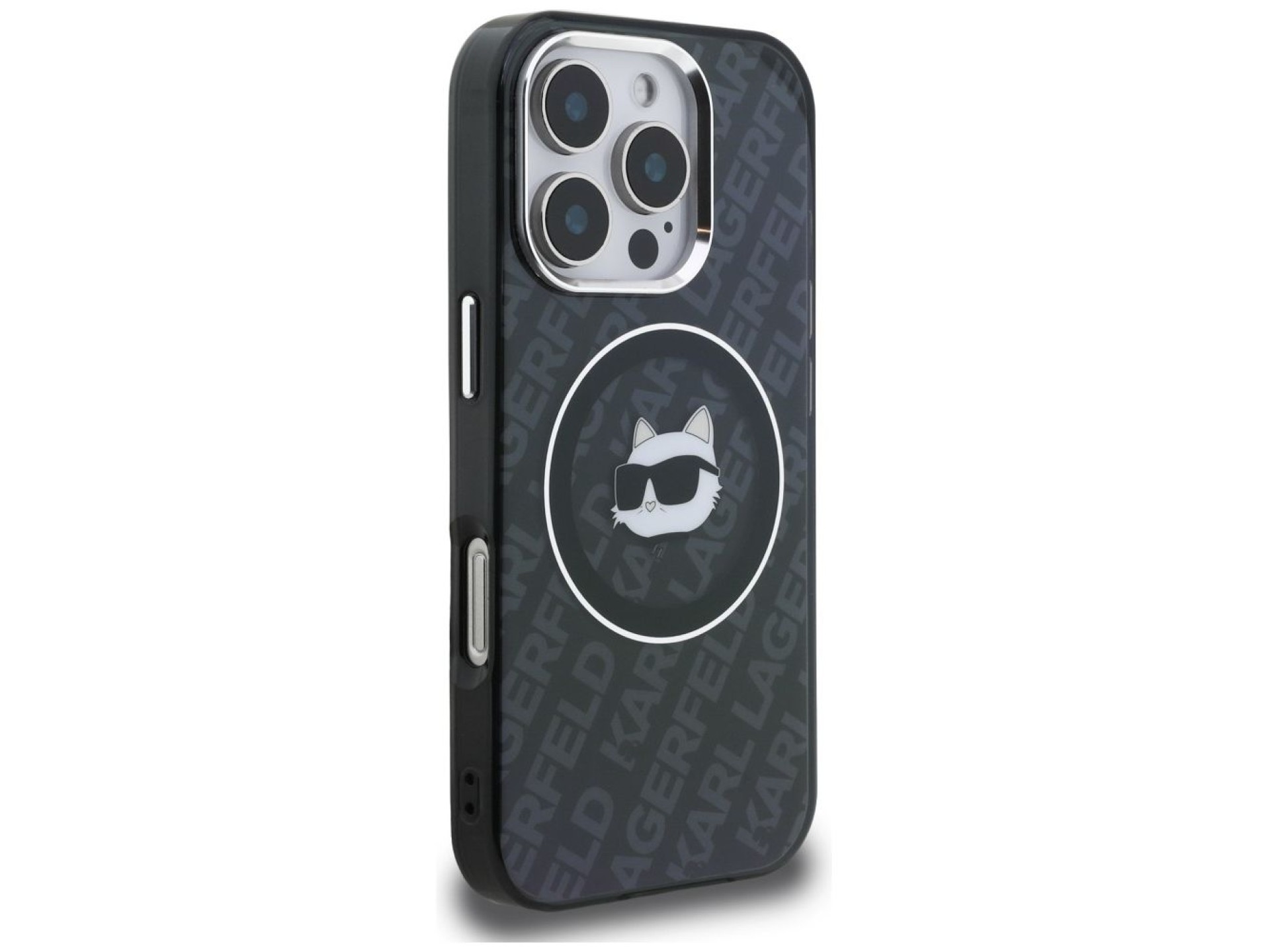 Karl Lagerfeld IML Choupette Head Logo MagSafe Case for iPhone 16 Pro - Black