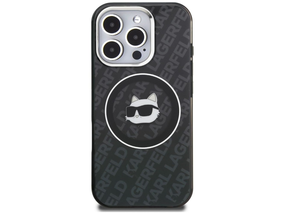 Karl Lagerfeld IML Choupette Head Logo MagSafe Case for iPhone 16 Pro - Black