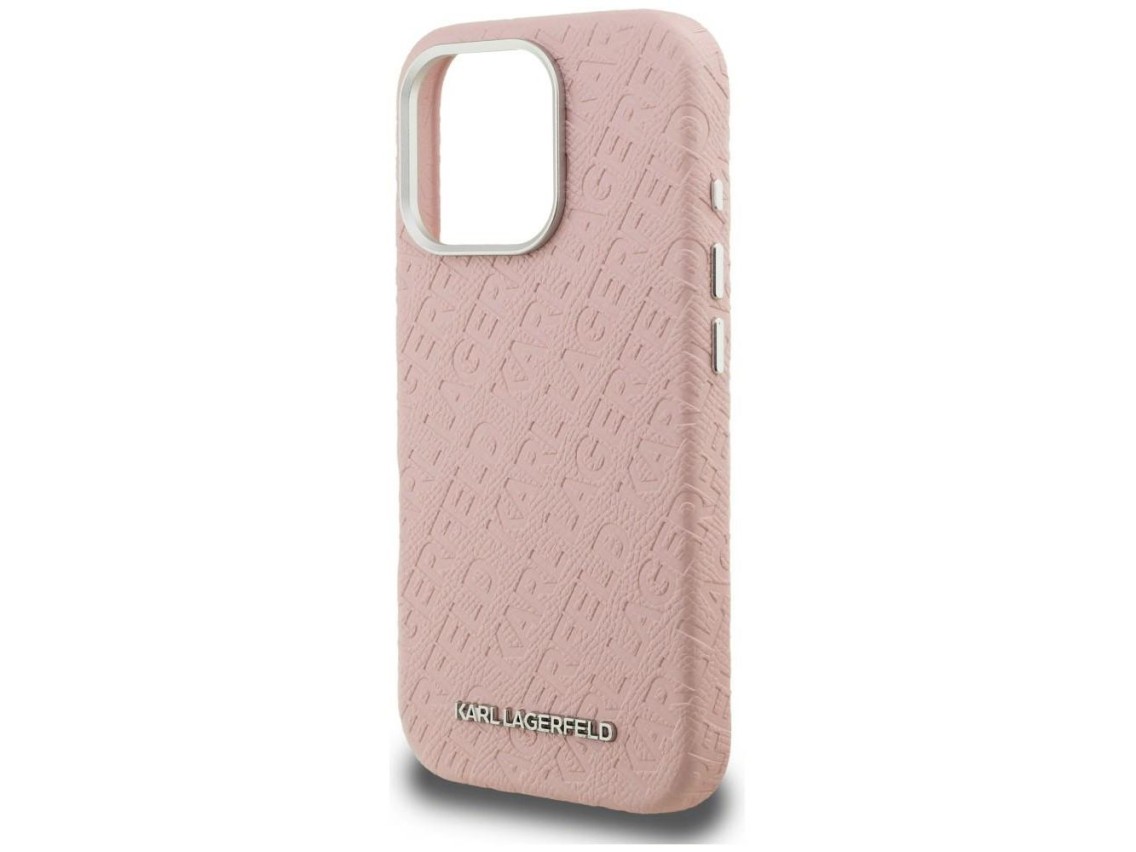 Funda Karl Lagerfeld FW estampada con el logo de Karl MagSafe para iPhone 16 Pro Max - Rosa