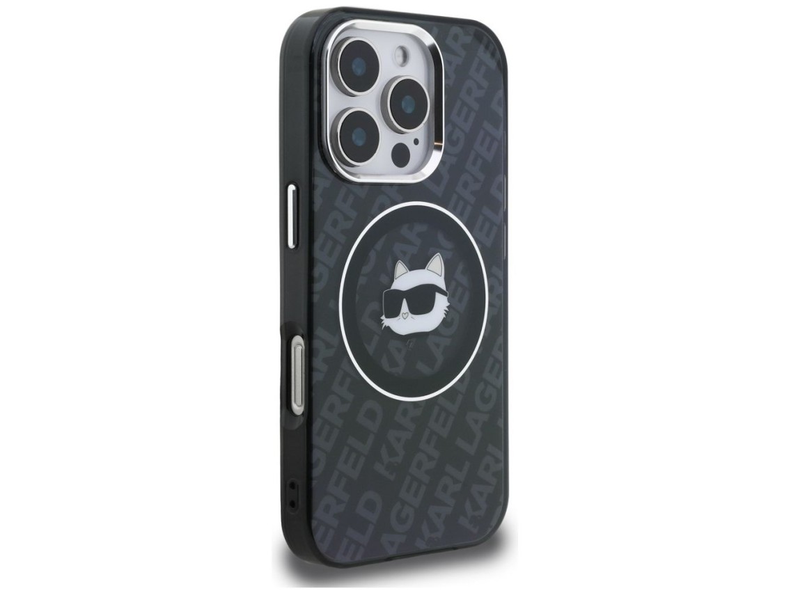 Funda MagSafe con logo de la cabeza de Choupette de Karl Lagerfeld IML para iPhone 16 Pro Max - Negr