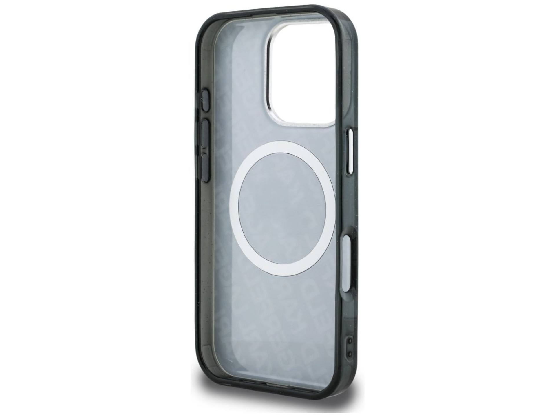Funda MagSafe Karl Lagerfeld IML Glitter Karl & Choupette Heads para iPhone 16 Pro - Negra
