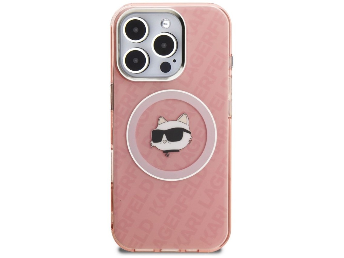 Karl Lagerfeld IML Choupette Head Logo MagSafe Case for iPhone 16 Pro - Pink
