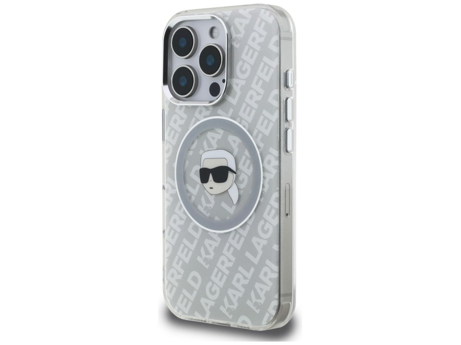 Funda Karl Lagerfeld IML con logo Karl Head MagSafe para iPhone 16 Pro - Gris