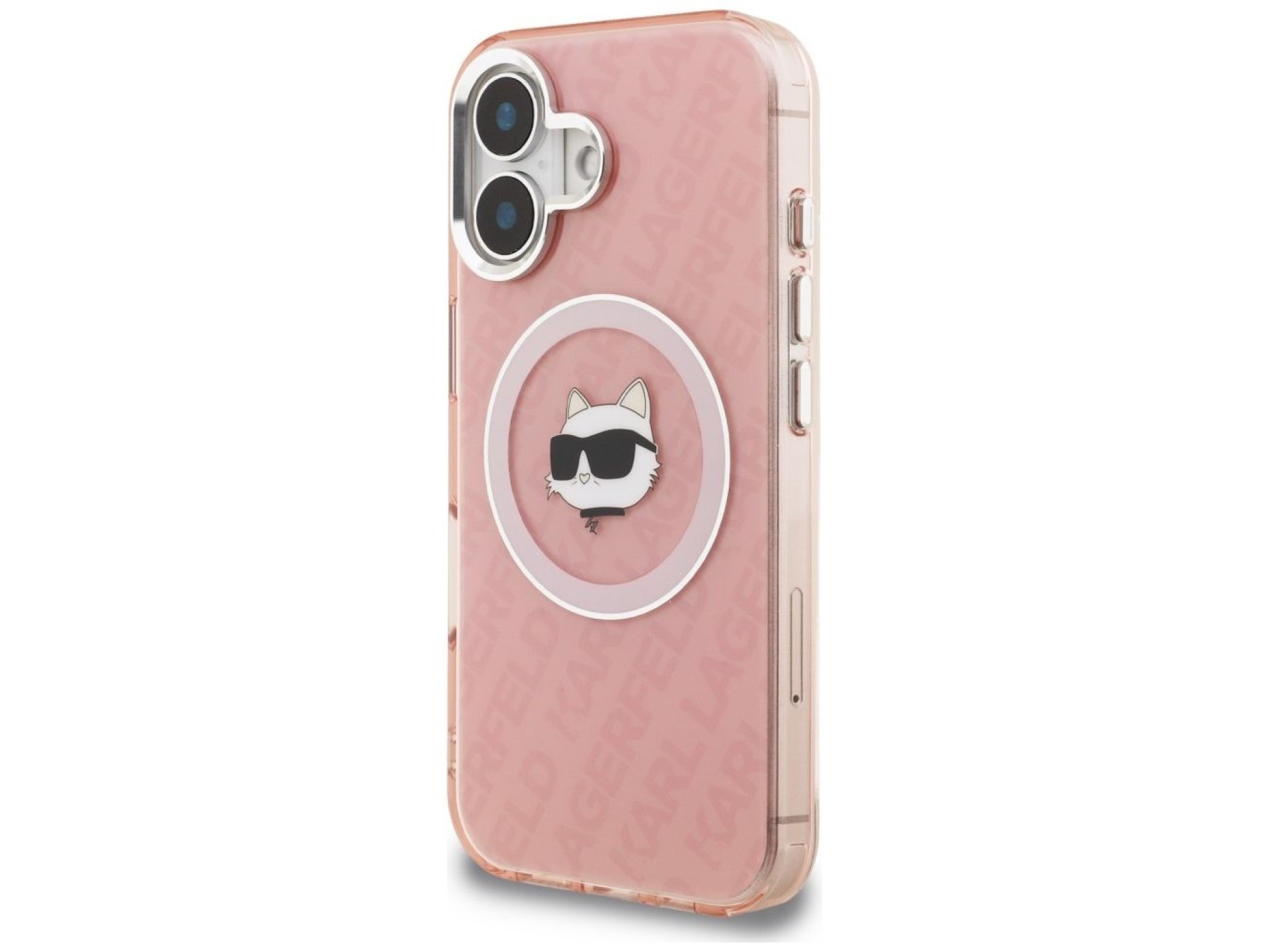Karl Lagerfeld IML Choupette Head Logo MagSafe iPhone 16 Case - Pink