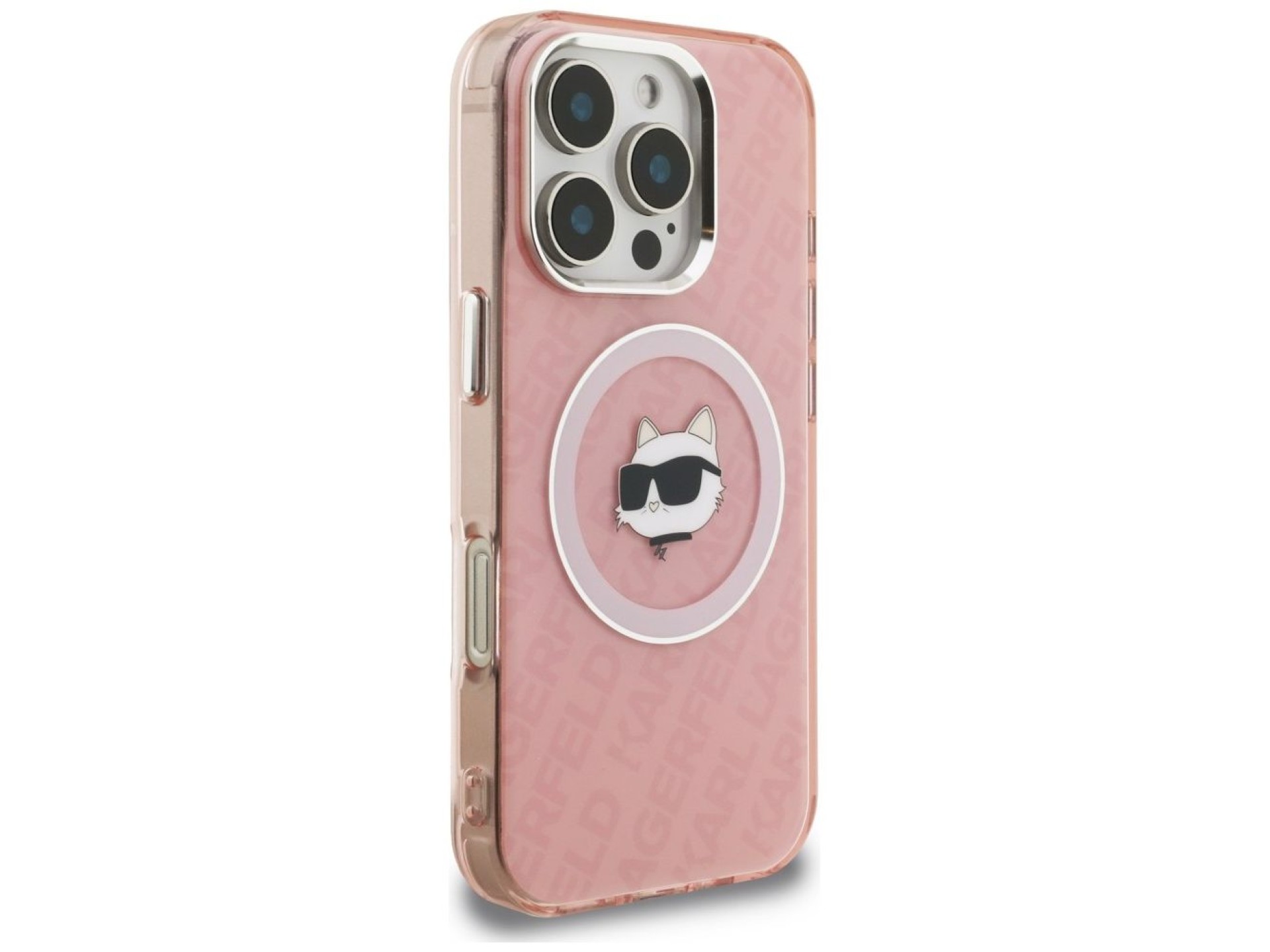 Karl Lagerfeld IML Choupette Head Logo MagSafe Case for iPhone 16 Pro - Pink