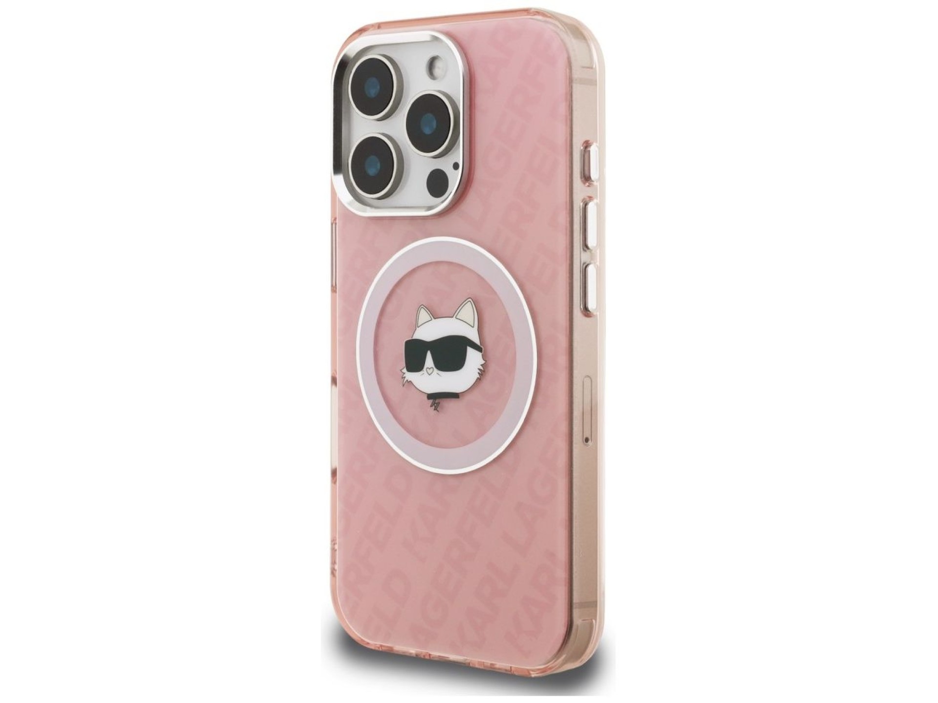 Karl Lagerfeld IML Choupette Head Logo MagSafe Case for iPhone 16 Pro - Pink