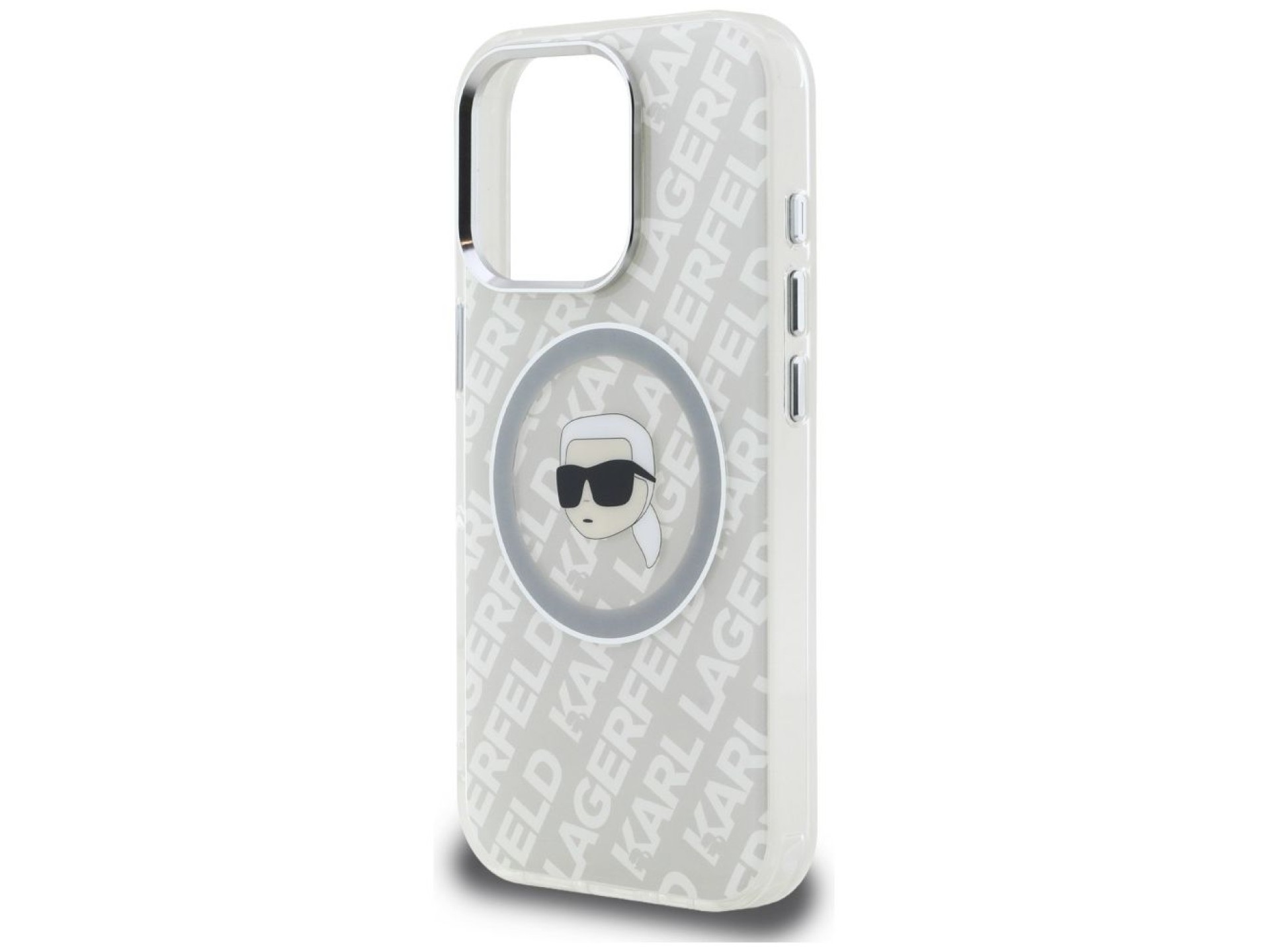 Funda Karl Lagerfeld IML con logo Karl Head MagSafe para iPhone 16 Pro Max - Gris