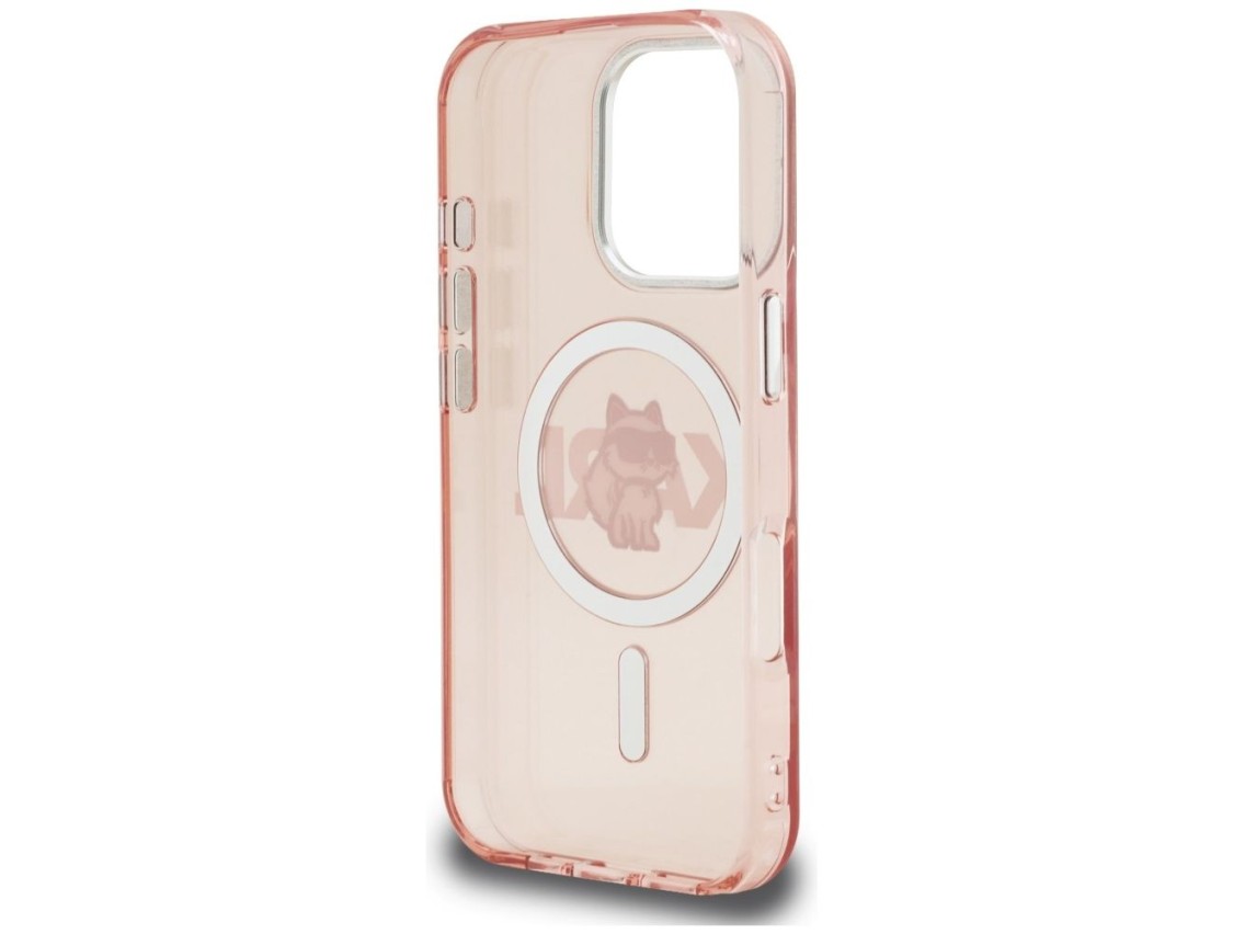 Capa MagSafe com o logo Karl Lagerfeld IML Choupette Sketch para iPhone 16 Pro Max - Rosa