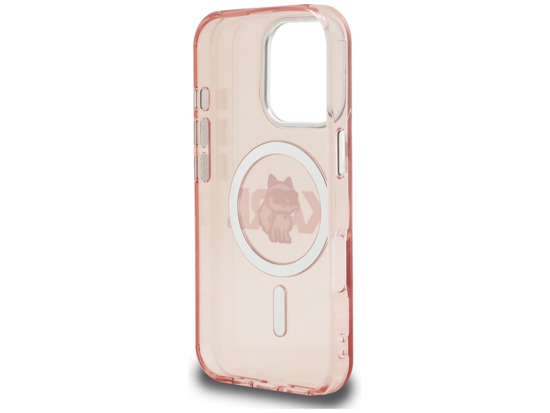 Funda Karl Lagerfeld IML Choupette Sketch Logo MagSafe para iPhone 16 Pro - Rosa