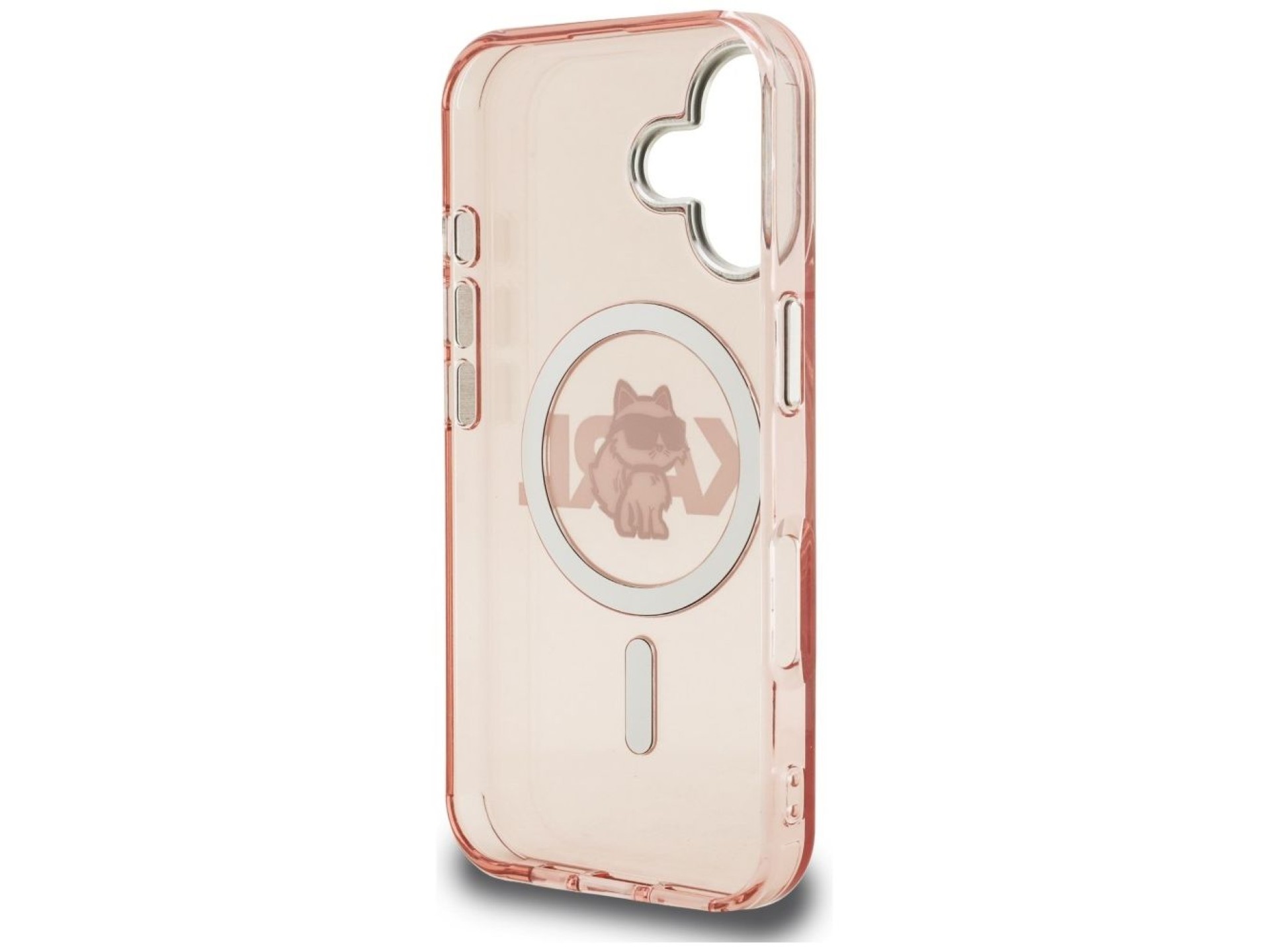 Funda Karl Lagerfeld IML Choupette Sketch Logo MagSafe para iPhone 16 - Rosa