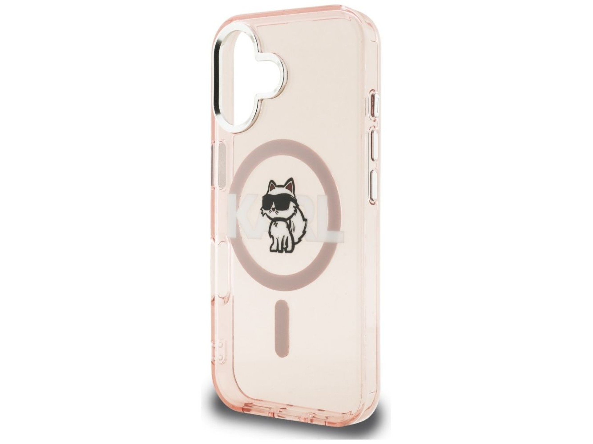 Funda Karl Lagerfeld IML Choupette Sketch Logo MagSafe para iPhone 16 - Rosa