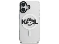 Capa MagSafe para iPhone 16 com o logo Karl Lagerfeld IML Choupette Sketch - Transparente