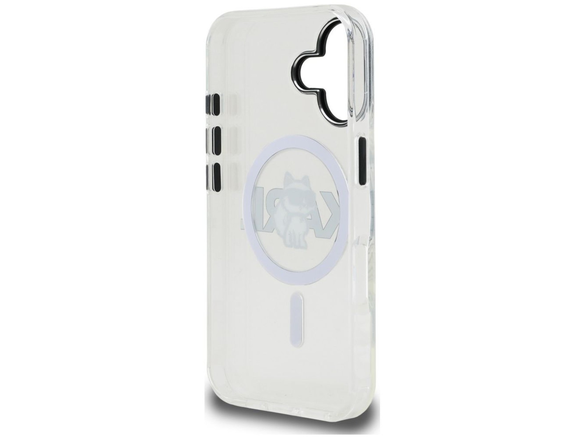 Capa MagSafe para iPhone 16 com o logo Karl Lagerfeld IML Choupette Sketch - Transparente