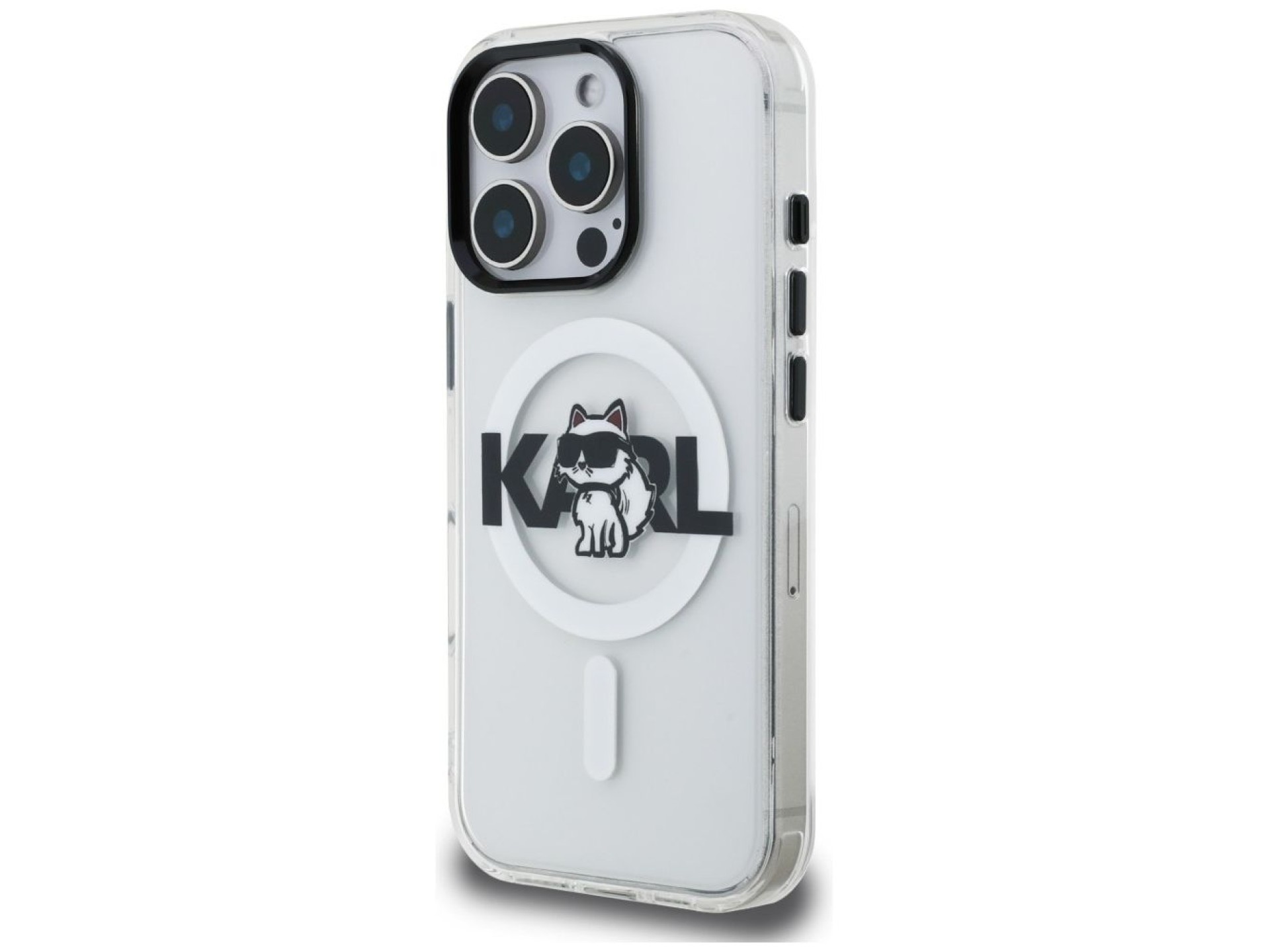 Funda Karl Lagerfeld IML Choupette Sketch Logo MagSafe para iPhone 16 Pro Max - Transparente