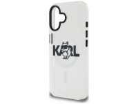 Capa MagSafe para iPhone 16 com o logo Karl Lagerfeld IML Choupette Sketch - Transparente