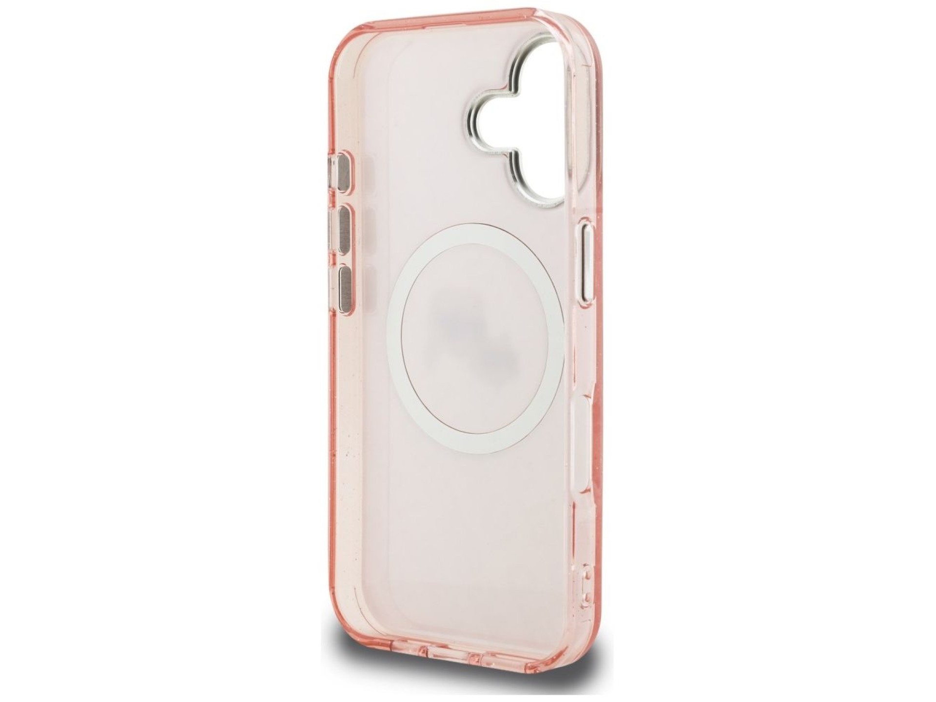 Karl Lagerfeld IML Glitter Karl & Choupette Heads Logo MagSafe iPhone 16 Case - Pink