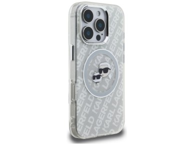 Funda MagSafe Karl Lagerfeld IML Glitter Karl & Choupette Heads para iPhone 16 Pro - Gris Funda MagSafe Karl Lagerfeld IML Glitter Karl & Choupette Heads para iPhone 16 Pro - Gris