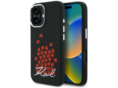 Karl Lagerfeld Silicone Heart Sign Logo MagSafe Case for iPhone 16 - Black Karl Lagerfeld Silicone Heart Sign Logo MagSafe Case for iPhone 16 - Black