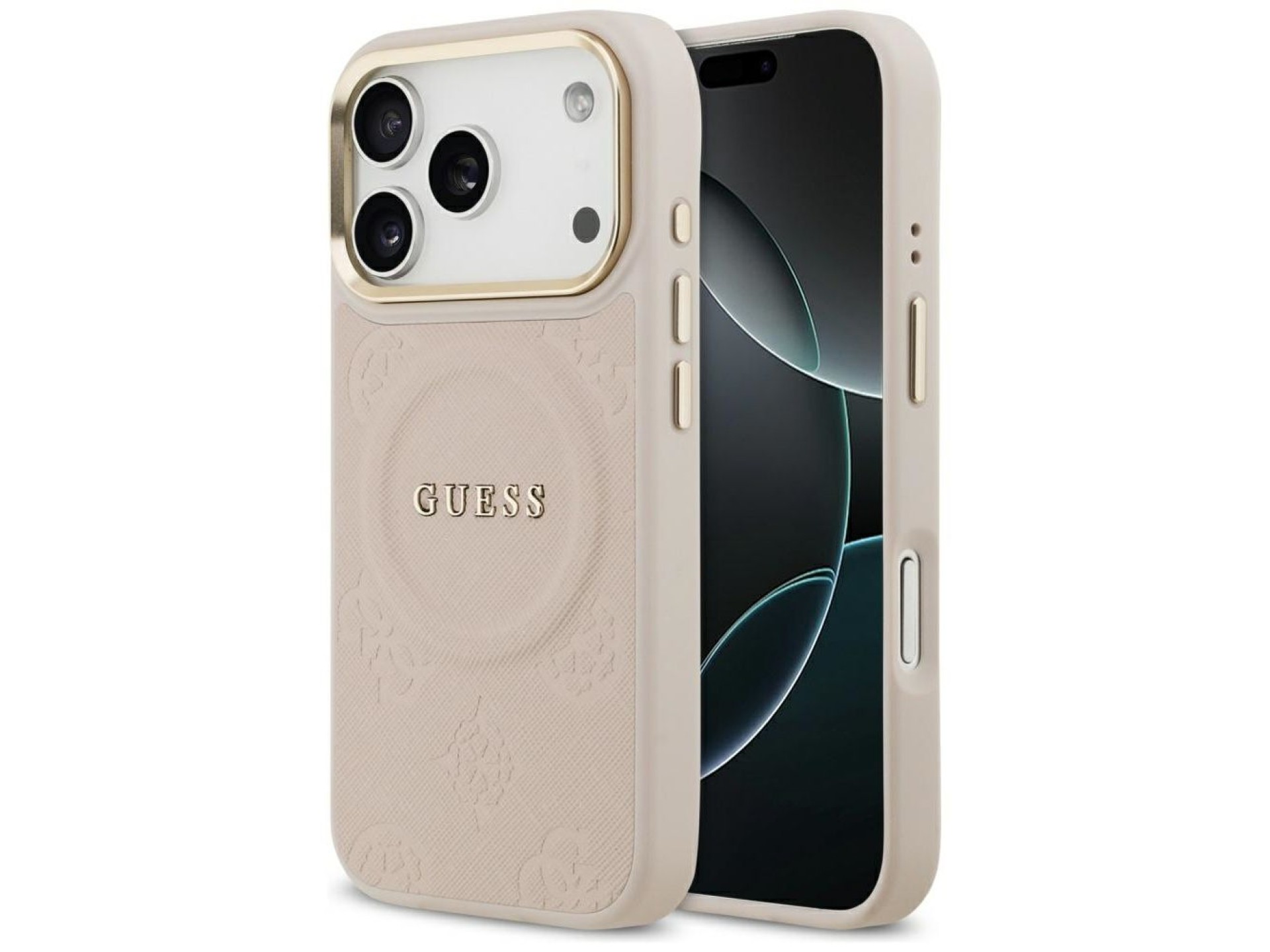 Capa Guess Peony Hot Stamp MagSafe para iPhone 17 Pro - Rosa