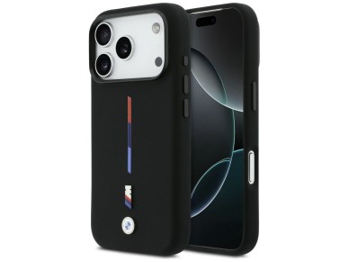 BMW M Silicon Tricolor Line MagSafe Case for iPhone 17 Pro - Black BMW M Silicon Tricolor Line MagSafe Case for iPhone 17 Pro - Black