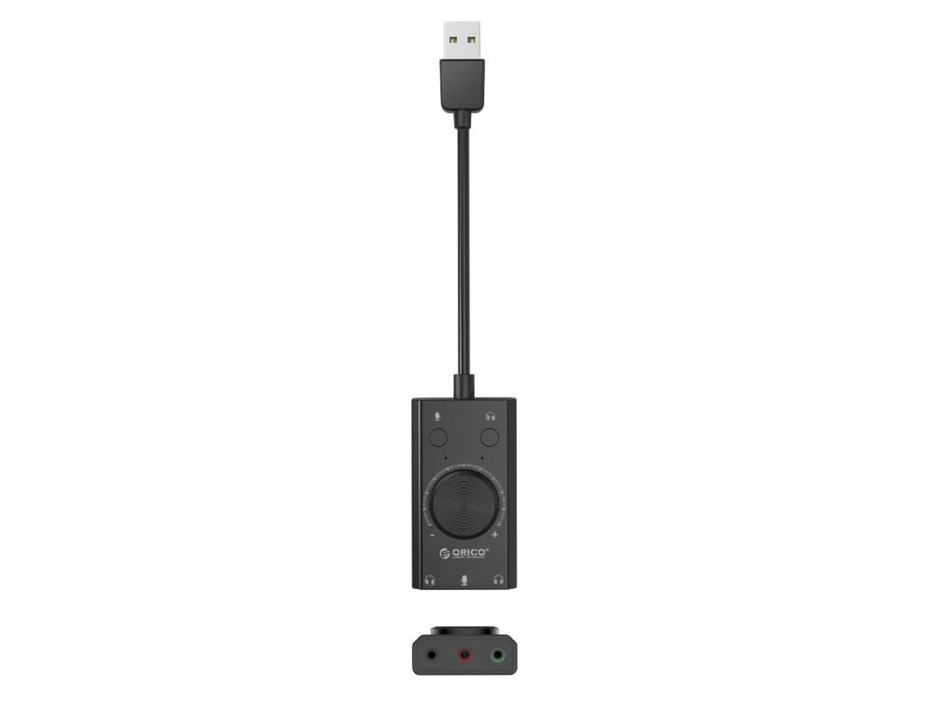 Tarjeta de sonido externa multifunción Orico SC2 con USB-A - Negra