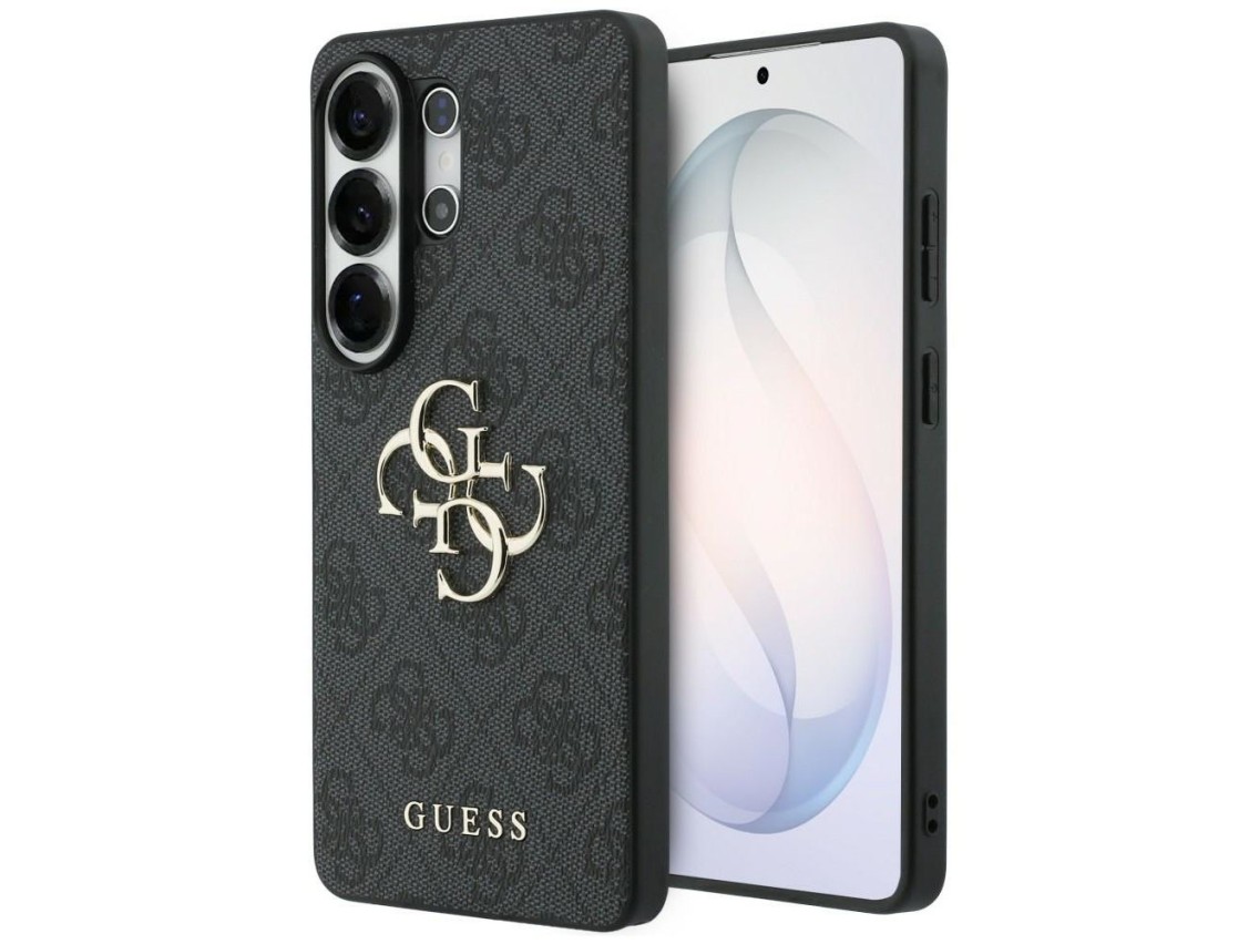 Capa Guess 4G com logo grande em metal para Samsung Galaxy S26 Ultra - Preta