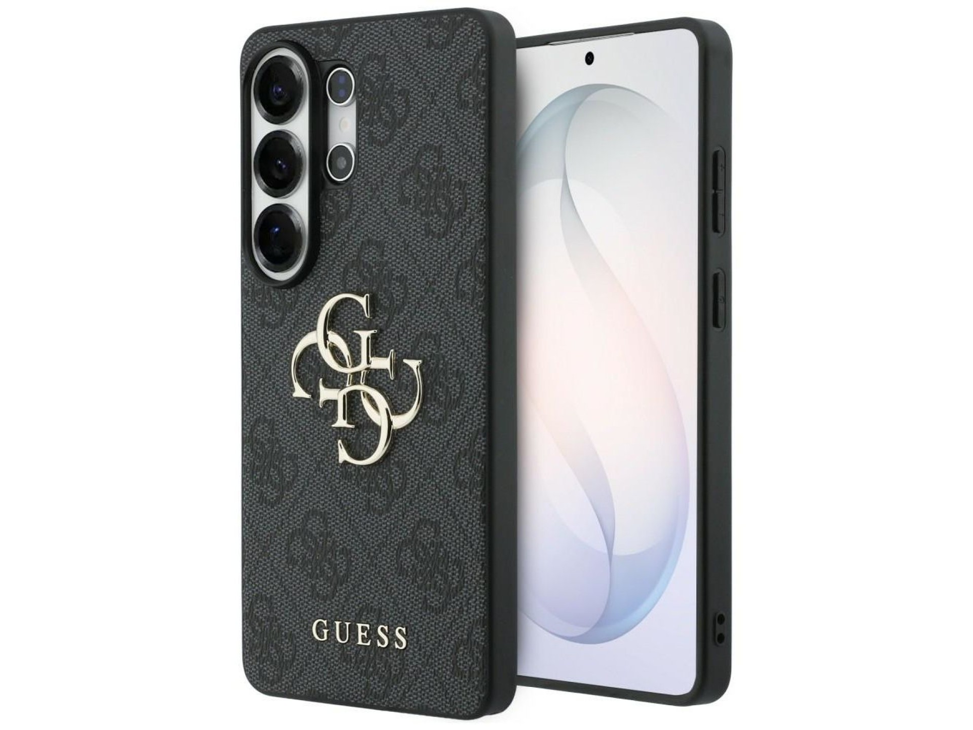 Capa Guess 4G com logo grande em metal para Samsung Galaxy S26 Ultra - Preta
