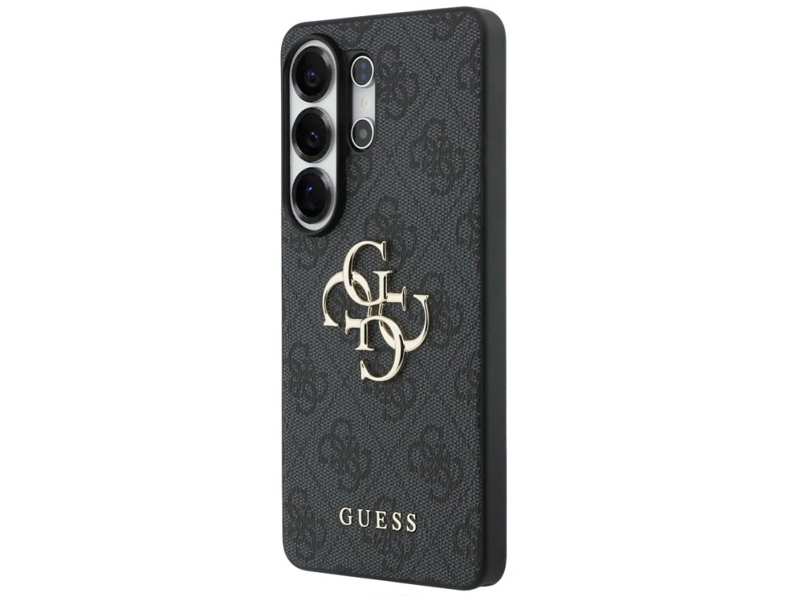 Capa Guess 4G com logo grande em metal para Samsung Galaxy S26 Ultra - Preta