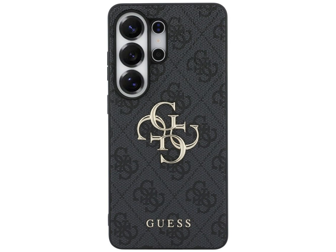 Capa Guess 4G com logo grande em metal para Samsung Galaxy S26 Ultra - Preta