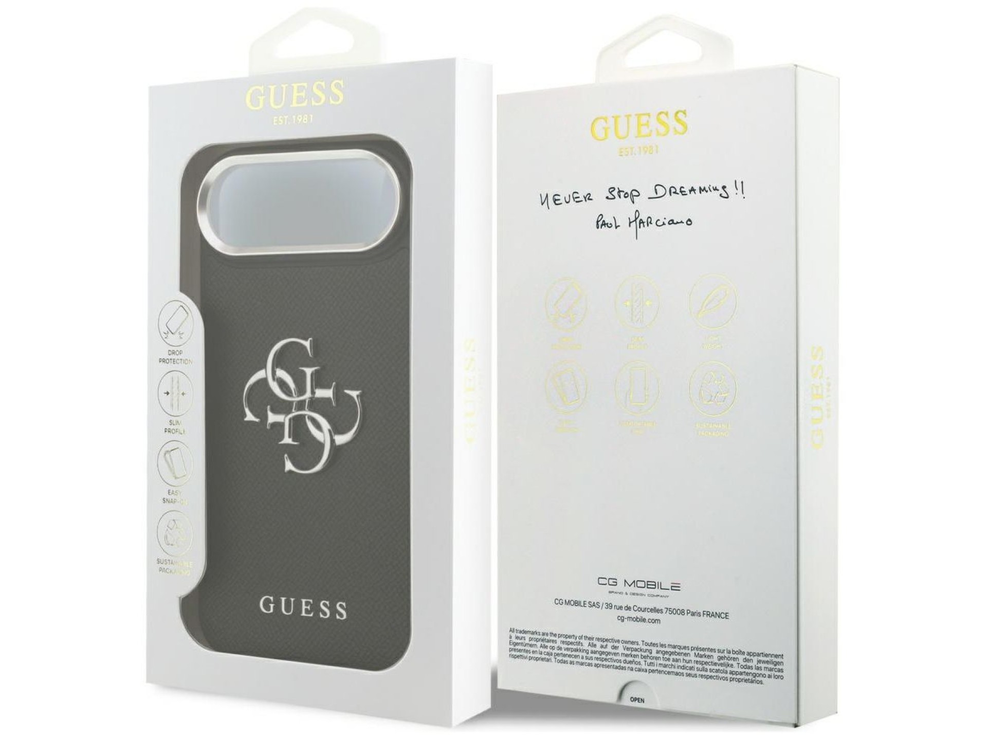 Capa Guess Granulada com Logo Clássico 4G para iPhone 17 Air - preta