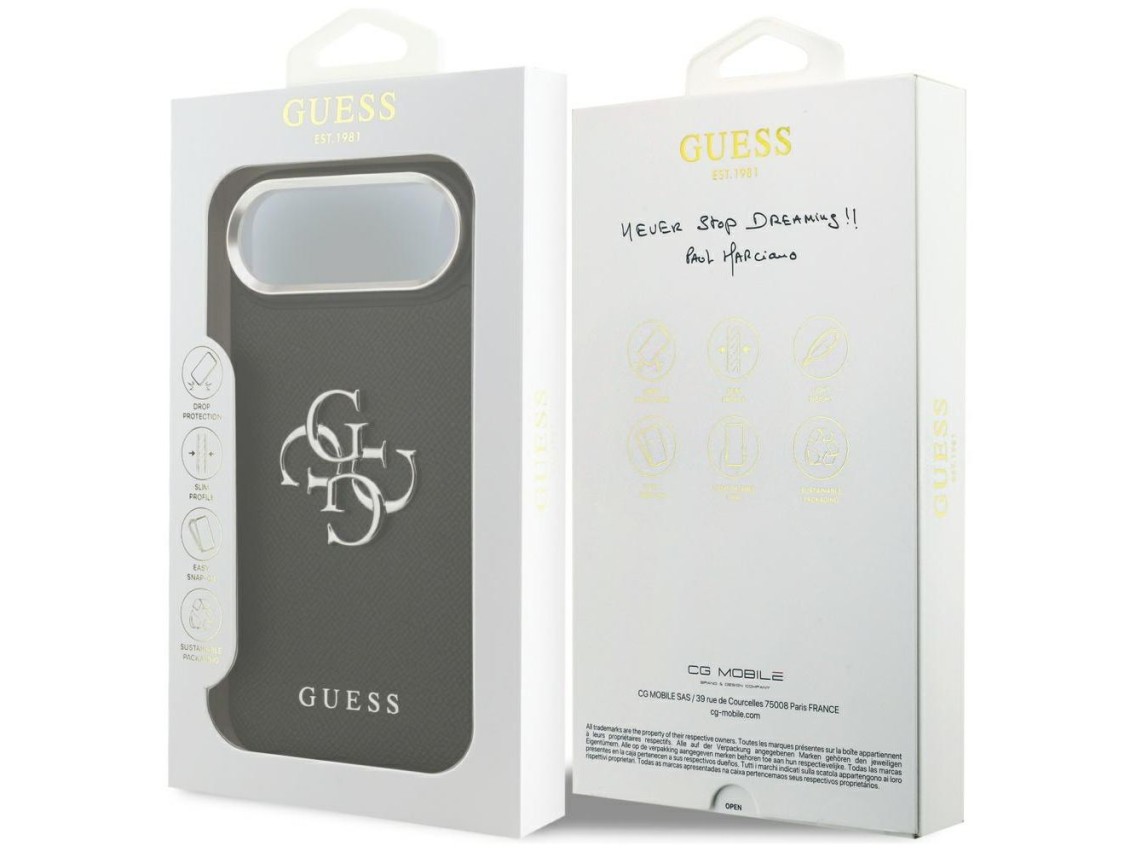 Guess Grained Big 4G Classic Logo case for iPhone 17 Air - black