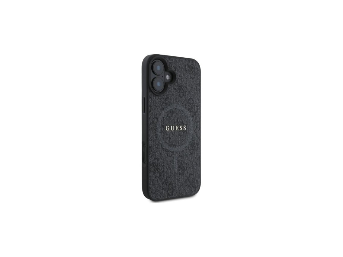 Capa Guess 4G Ring Classic Logo MagSafe para iPhone 16 - preta